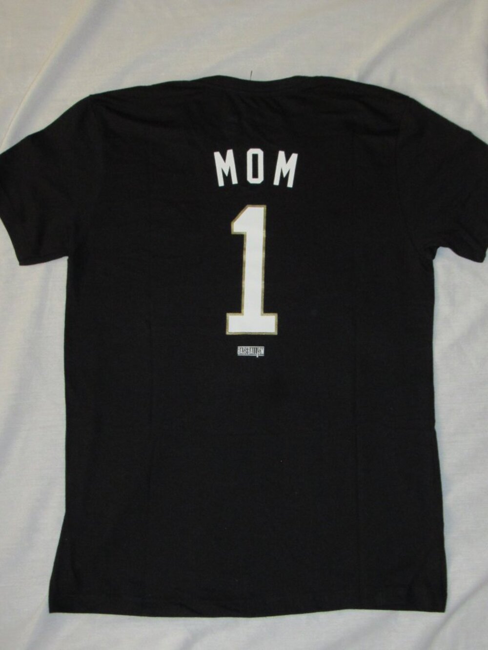 NWT Baseballism Baseball #1 MOM Black Short Sleeve T Shirt Women's sz S